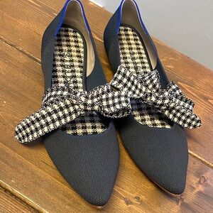 Rothy's Black and Blue Houndstooth Flats